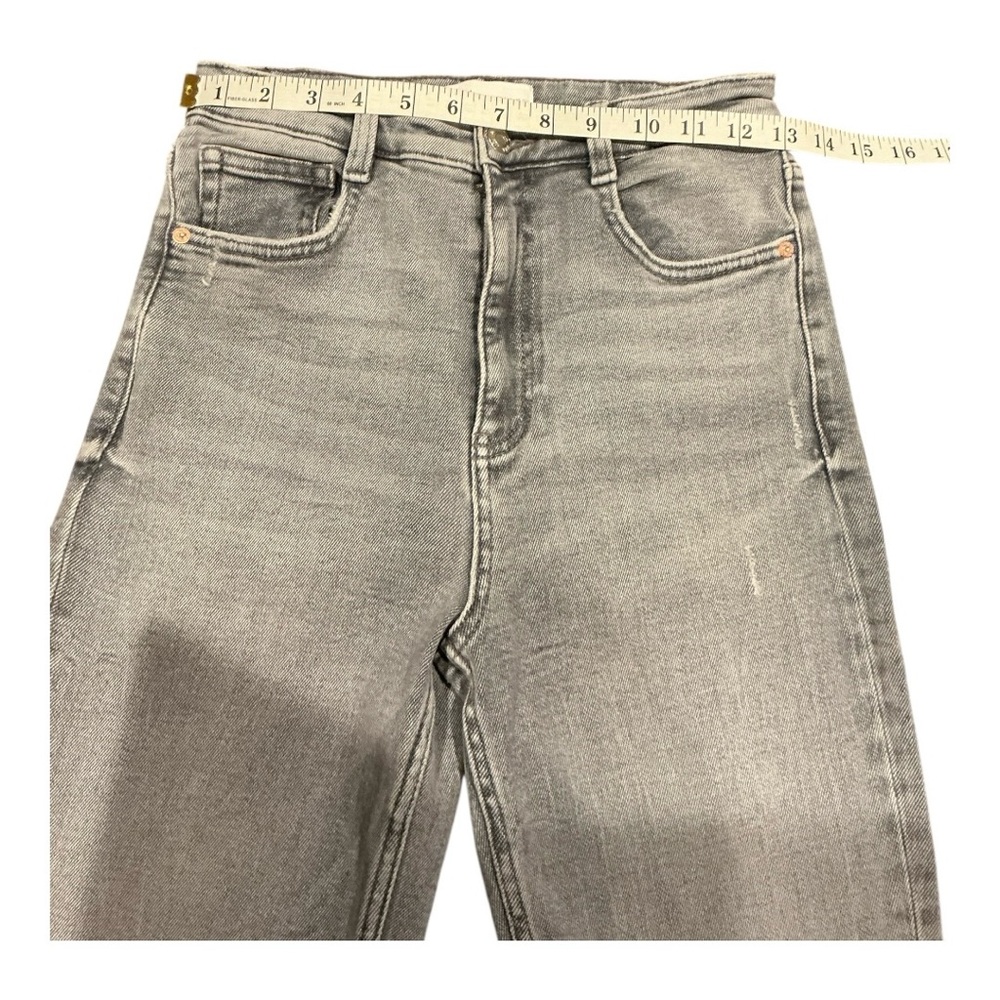 ZARA Women High Rise Straight Leg Jeans – Gray Washed – Size 4 - Picture 5 of 10